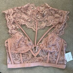 Rose colored lace bralette, new with tags